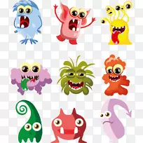 剪贴画-可爱的小怪物-空若网 剪贴画-可爱的小怪物-空若网
