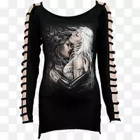长袖t恤上衣哥特式时尚t恤-空若网 长袖t恤上衣哥特式时尚t恤-空若网