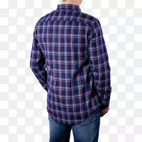 格子衬衫钴蓝肩部连衣裙-空若网 格子衬衫钴蓝肩部连衣裙-空若网