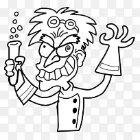 疯狂科学家黑白科学剪贴画疯狂科学家的照片-空若网 疯狂科学家黑白科学剪贴画疯狂科学家的照片-空若网