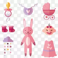 婴儿剪贴画-粉红色婴儿餐具-空若网 婴儿剪贴画-粉红色婴儿餐具-空若网