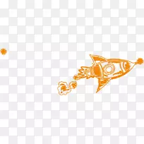 火箭绘图剪辑艺术-橙色卡通火箭-空若网 火箭绘图剪辑艺术-橙色卡通火箭-空若网