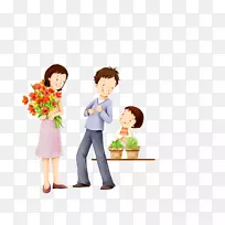 家庭幸福儿童卡通插画-家庭-空若网 家庭幸福儿童卡通插画-家庭-空若网