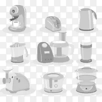家用电器厨房冰箱咖啡机手绘厨房用具-空若网 家用电器厨房冰箱咖啡机手绘厨房用具-空若网
