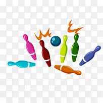 播放免版税插画-击倒保龄球-空若网 播放免版税插画-击倒保龄球-空若网