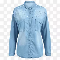 t恤上衣袖珍牛仔夹克t恤-空若网 t恤上衣袖珍牛仔夹克t恤-空若网