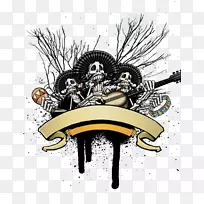 吉他万圣节-吉他头骨万圣节材料-空若网 吉他万圣节-吉他头骨万圣节材料-空若网