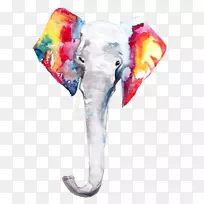 大象水彩画-空若网 大象水彩画-空若网