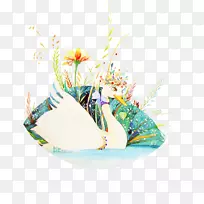 西尼尼平面设计水彩画插图手绘天鹅插图-空若网 西尼尼平面设计水彩画插图手绘天鹅插图-空若网