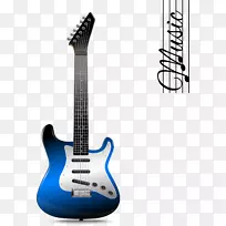 电吉他摄影插图.蓝色岩石电吉他-空若网 电吉他摄影插图.蓝色岩石电吉他-空若网