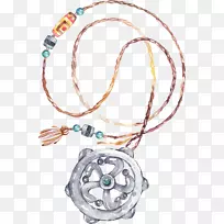 水彩画.手绘水彩部落饰品项链-空若网 水彩画.手绘水彩部落饰品项链-空若网