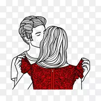 画艺术爱情插画-吻这对夫妇-空若网 画艺术爱情插画-吻这对夫妇-空若网