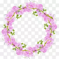 花设计粉红色花环水彩画.粉红色花环-空若网 花设计粉红色花环水彩画.粉红色花环-空若网