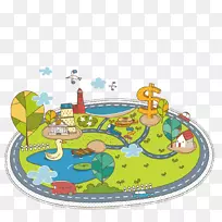 卡通儿童水彩画插图-浸城-空若网 卡通儿童水彩画插图-浸城-空若网