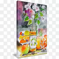 静物摄影水彩画利口酒画廊包装水彩画柠檬-空若网 静物摄影水彩画利口酒画廊包装水彩画柠檬-空若网