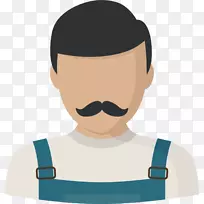 可伸缩图形图标-穿着工作服的男子小胡子-空若网 可伸缩图形图标-穿着工作服的男子小胡子-空若网