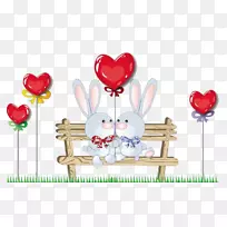 情人节卡通-爱兔子-空若网 情人节卡通-爱兔子-空若网