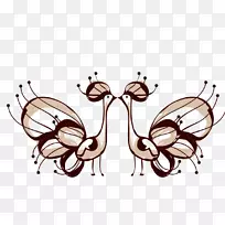 Adobe插画剪贴画-创意孔雀图案-空若网 Adobe插画剪贴画-创意孔雀图案-空若网