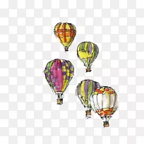 热气球节贺卡草图-卡通热气球-空若网 热气球节贺卡草图-卡通热气球-空若网