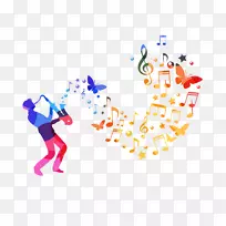 音乐家水彩画音符-美丽的水彩梯度音乐元素-空若网 音乐家水彩画音符-美丽的水彩梯度音乐元素-空若网