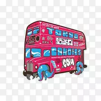 Adobe插画-玫瑰红色双总线插画-空若网 Adobe插画-玫瑰红色双总线插画-空若网