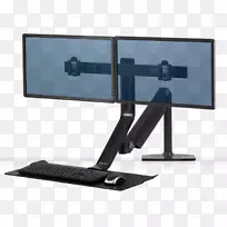 坐立台多显示器电脑监视器工作站-空若网 坐立台多显示器电脑监视器工作站-空若网