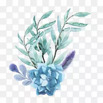 蓝色水彩画花-蓝色水彩花纹02-空若网 蓝色水彩画花-蓝色水彩花纹02-空若网