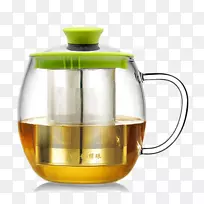 玻璃茶壶-玻璃泡花和绿色水果壶-空若网 玻璃茶壶-玻璃泡花和绿色水果壶-空若网