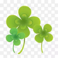 纸网横幅海报水彩画绿色三叶草-空若网 纸网横幅海报水彩画绿色三叶草-空若网