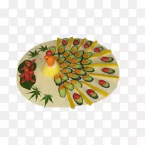 水果配料-孔雀艺术水果盘-空若网 水果配料-孔雀艺术水果盘-空若网