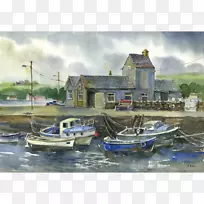 水彩画划船-印刷准备海报-空若网 水彩画划船-印刷准备海报-空若网