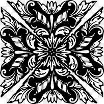 花卉设计单色对称设计-空若网 花卉设计单色对称设计-空若网