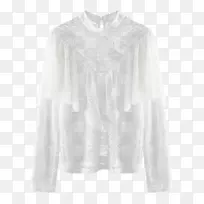 上衣花边袖décolletage上衣白色上衣-空若网 上衣花边袖décolletage上衣白色上衣-空若网