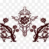 对称花卉设计线型线-空若网 对称花卉设计线型线-空若网