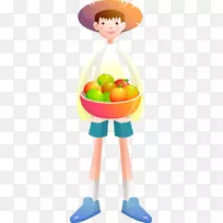 奥格里斯插图-那个带水果的男孩-空若网 奥格里斯插图-那个带水果的男孩-空若网