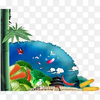 竹材卡通插图.水彩画竹子-空若网 竹材卡通插图.水彩画竹子-空若网