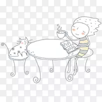 水彩画插图阅读茶-空若网 水彩画插图阅读茶-空若网