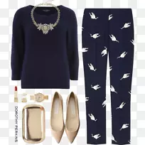 时尚长裤上衣蓝色衬衫和蓝色长裤-空若网 时尚长裤上衣蓝色衬衫和蓝色长裤-空若网