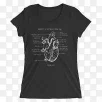 T恤衫衣袖领口解剖心脏-空若网 T恤衫衣袖领口解剖心脏-空若网