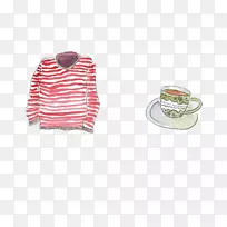 t恤绘画插图.红白条纹衬衫-空若网 t恤绘画插图.红白条纹衬衫-空若网