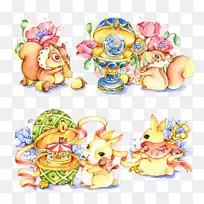 水彩画插图-水彩兔-空若网 水彩画插图-水彩兔-空若网
