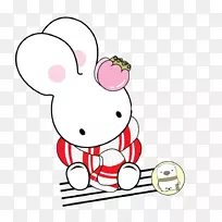 兔可爱莫伊卡通插图-水彩画兔-空若网 兔可爱莫伊卡通插图-水彩画兔-空若网