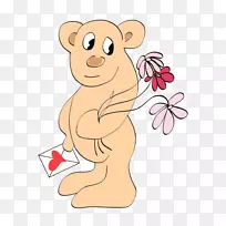 卡通摄影插图-卡通熊花-空若网 卡通摄影插图-卡通熊花-空若网