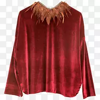 衬衫,栗色肩天鹅绒-空若网 衬衫,栗色肩天鹅绒-空若网
