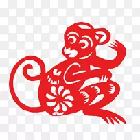 剪纸猴剪纸夹艺术.猴子剪纸材料-空若网 剪纸猴剪纸夹艺术.猴子剪纸材料-空若网