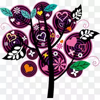 剪影树插图-紫色树-空若网 剪影树插图-紫色树-空若网