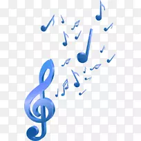 音乐乐谱.蓝色简单音符浮动材料-空若网 音乐乐谱.蓝色简单音符浮动材料-空若网