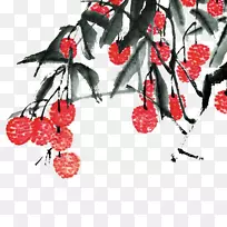 u 8354u679d画水墨画荔枝树画-空若网 u 8354u679d画水墨画荔枝树画-空若网