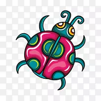 昆虫贴纸卡通剪贴画甲壳虫卡通画-空若网 昆虫贴纸卡通剪贴画甲壳虫卡通画-空若网