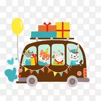 祝你生日快乐贺卡-礼物动物-空若网 祝你生日快乐贺卡-礼物动物-空若网